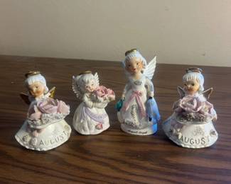 k August Birth Month Angel Figurines Collection