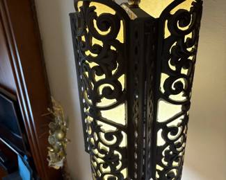 ld Vintage Ornate Hanging Lamp with Intricate Metalwork
