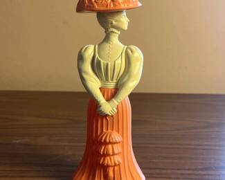 p Vintage Avon Fashion Figurine Topaze Cologne Bottle empty Gay Nineties Collection H 8in