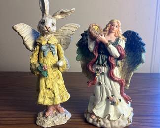 k Whimsical Bunny Fairy and Angel Figurines Set