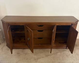 f Large Wooden Credenza with Ample Storage and Classic Design