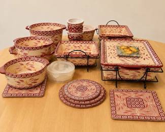 hk Large Temptations Old World Presentable Ovenware Bakeware Collection with Serving Racks Accessories