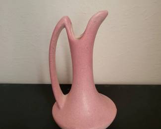 a6 1930s Pink Pottery Ewer by Niloak Unique Sculptural Ceramic Pitcher