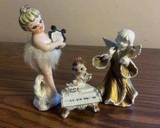 k Porcelain Musical Angel Figurines Set All Play The Lyre Harp