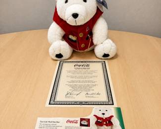 b24 CocaCola Special Edition Plush Polar Bear with Certificate of Authenticity CocaCola Special Edition Plush Polar Bear with Certificate of Authenticity
