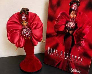 b Bob Mackie Ruby Radiance Barbie Doll Limited Edition Collectors Piece w Original Box