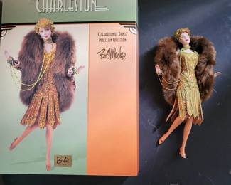 b Barbie Collectors Edition The Charleston, Celebration of Dance, Porcelain, Original Box, COA, w Bob Mackie Print