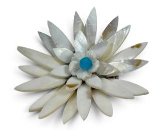Vintage Mother of Pearl floral Brooch