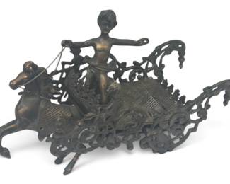 Antique Cast Iron Chariot sculpture