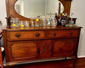 Antique oak buffet