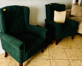 Green Velvet armchairs