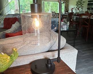 Table lamp with bubble glass, 21"H, $30