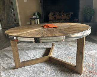 Round Omega-style cinema table, 36"D x 18"H, $180