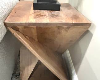 Wood Angular side table, 16" x 24", $88