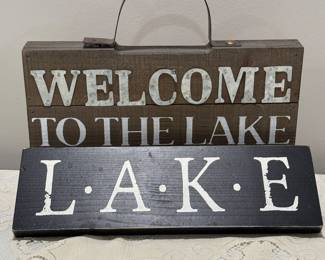 Pair LAKE Signs,  11" ea.,   $10