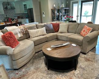 England sectional w/cuddler, "Brantley Collection", 2 years old, back 8', 12' x 39"H, (retails $3500),  $1895