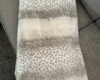 Faux plush white leopard throw,  $14
