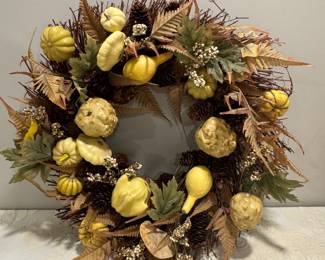 Gourd Fall Wreath, 22",   $15