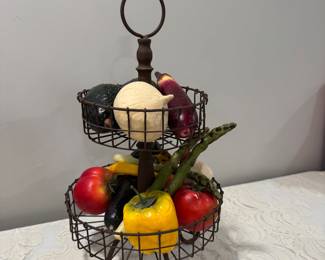 Two Tier Vege Basket (veges included),  20",   $18