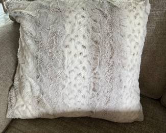 Faux white leopard, plush pillow,  $20