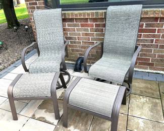 Pair of rocker chairs w/foot rests, $80