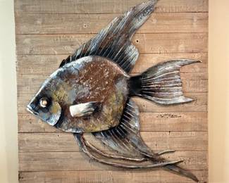 Uttermost Iron Fish wall art, 40" x 40", (Retails $328),  $195
