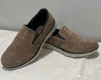 Men's Sketchers tan suede loafers, Size 11, was $20, NOW $12