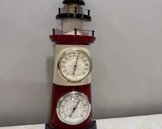 Lighthouse Clock/Thermometer,  12"H,   $15