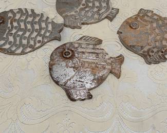 School of (4) Wood Fish,  8" & 7",   $16