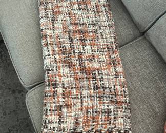 Rust/Black/Creme fringed throw,  $12