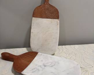 Marble & Wood Small Cheese Board  13",  two available  $8 ea