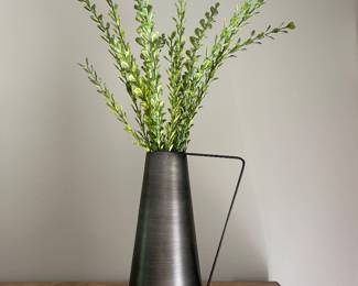 Metal vase w/greenery, 18"H,  $19