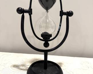 Black Hourglass on Stand,  13"H,   $12