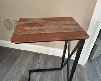 Acacia wood side "c" table,  16.5" x 11.5" x 26"H,  $38