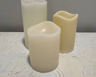 (3) Batt Operated Candles,  6" 5" & 4",   $12