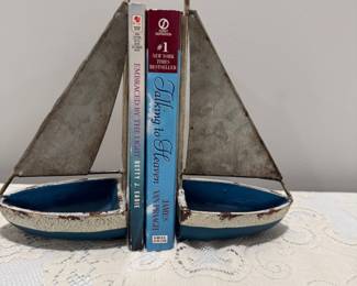 Heavy Metal Sailboat Bookends,  4x8H,   $16