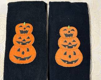 Pair of Jack O'Lantern towels, $2