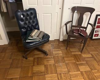 Two generations of desk chairs
