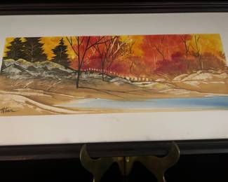 Vivid watercolour framed