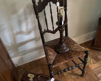 English Rush seated chair - late 19th C