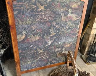 needlepoint fire screen