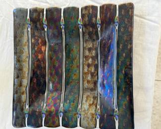 Hand made and signed glass plate