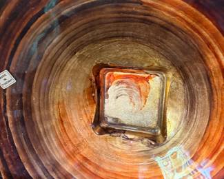 Art Nouveau Handmade Glass Bowl Made in Tuscany