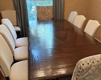 Outstanding high end dining table, ten custom chairs (can be purchased separately)