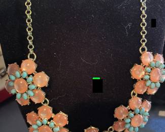 Acrylic Flower Necklace with Turquoise accents 