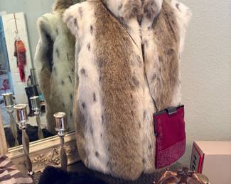 Faux Fur Animal Print Vest 