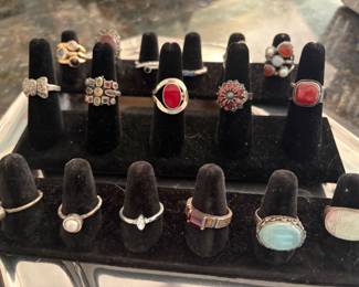 Sterling and gemstone rings 