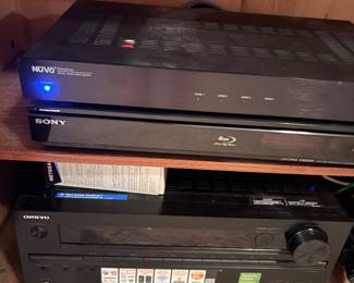 Onkyo Receiver, Sony DVD Player, NuVo Audio receiver  