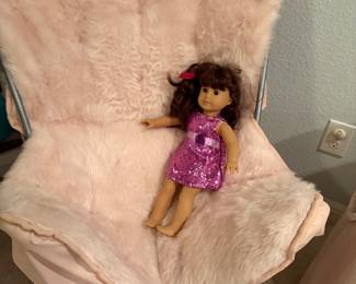 Summer Butterfly Foldable Chair & American Girl Doll