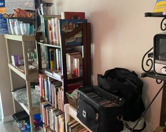 Books, cassette tapes, CDs, glassware, dishware